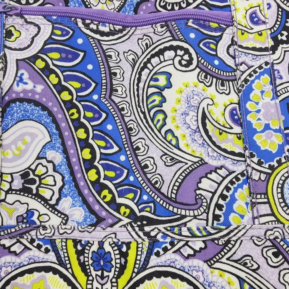 Laura Ashley Seaside Beach Tote Purple Green Paisley Bag Vacation Picnic
